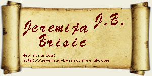 Jeremija Brisić vizit kartica